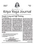 Click to view Kriya Yoga Journal - Volume 28 Number 2 -  Summer - 2021